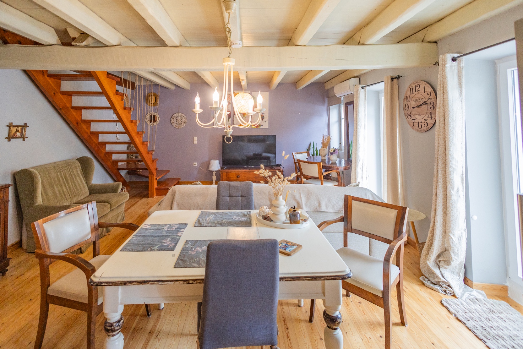 The bright living room