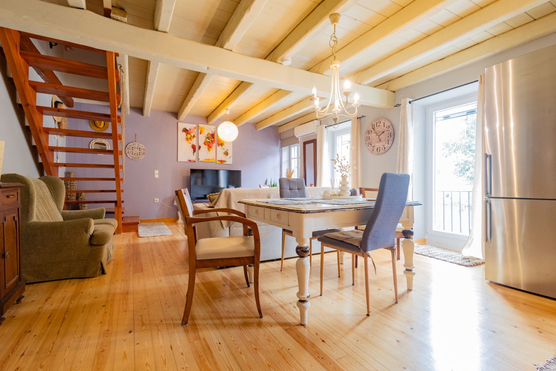 The bright living room